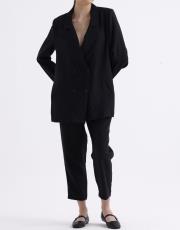 qooq minerva ceket siyah