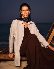 lin keten gömlek gri