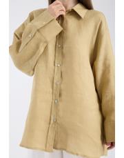 lin keten gömlek hardal