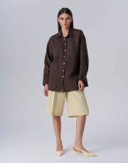 lin keten gömlek kahverengi