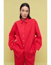 lin keten gömlek kırmızı