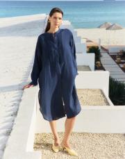 min keten gömlek mavi
