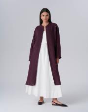 min keten gömlek mürdüm