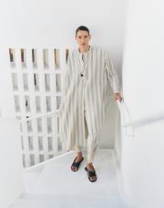 liva tunik ekru çizgili