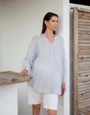 elba keten gömlek gri