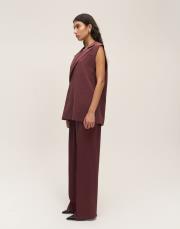 deri kemer detaylı yelek bordo 2