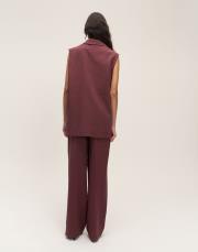 deri kemer detaylı yelek bordo 3