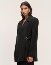 deri kemer detaylı ceket siyah 2