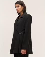 deri kemer detaylı ceket siyah 3