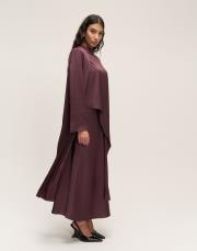 asimetrik saten bluz bordo 3