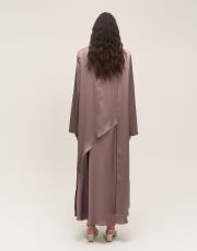 asimetrik saten bluz vizon 3