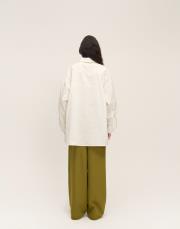 apolet bilek detaylı pamuk gömlek beyaz 3