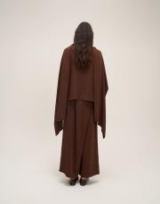 şallı üst ve kapamalı pantolon takımı kahve 3