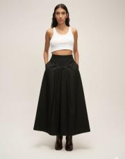 pileli cepli etek siyah