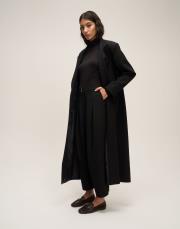 tek düğmeli uzun ceket siyah 2