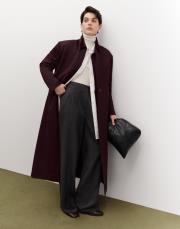 tek düğmeli uzun ceket mürdüm 2