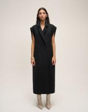 uzun kaşe yelek siyah