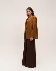 tek düğmeli kaşe ceket camel 3